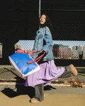 KEITH HARING THE BIG BLUE PURSE ART TOTE