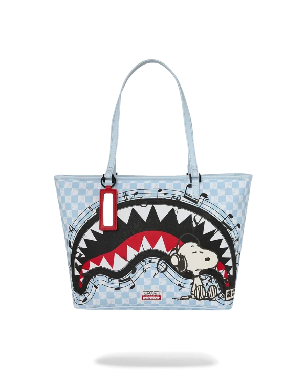 PEANUTS SNOOPY TUNED UP & TUNED OUT TOTE