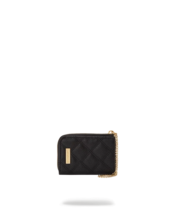 NOIR QUILT GOLD CHAIN SHARK WALLET