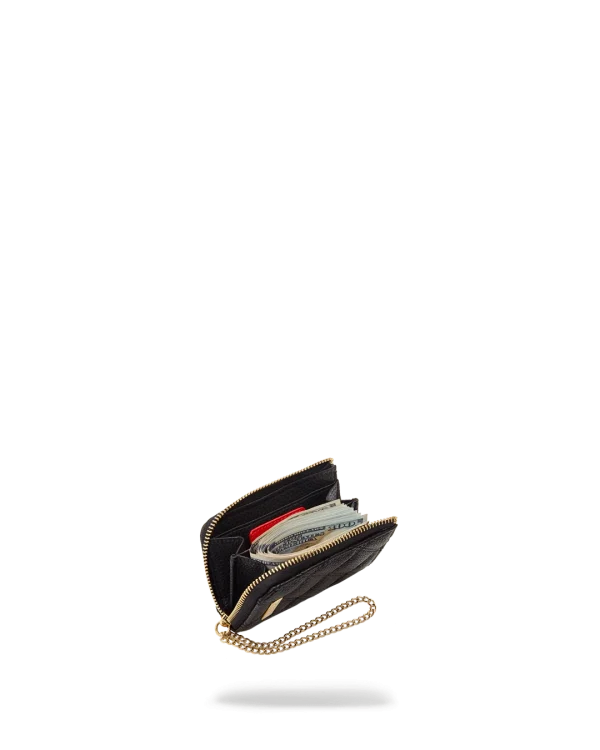 NOIR QUILT GOLD CHAIN SHARK WALLET