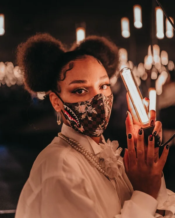 SHARKFLOWER VEGAN LEATHER FACE MASK
