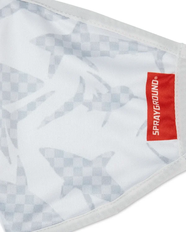 SHARK CHECK (WHITE) FACE MASK