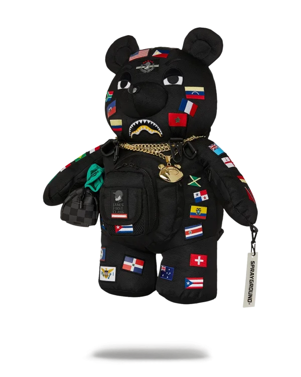 JAMES FIRST CLASS GLOBAL FLAGS MONEYBEAR BACKPACK