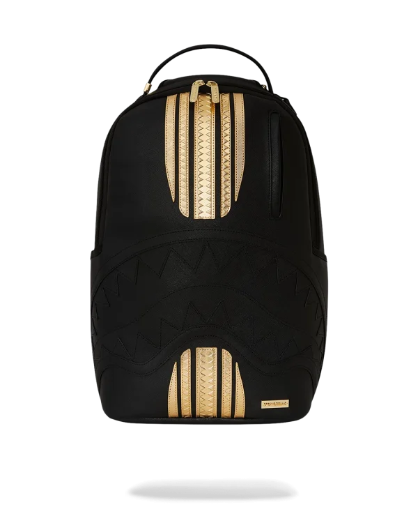 GOLD AND BLACK RACING STRIPES BACKPACK