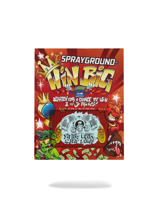 SPRAYGROUND SCRATCH OFF PLAYING CARD - WIN A BACKPACK. MONEYBEAR OR LUGGAGE!