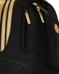 GOLD AND BLACK RACING STRIPES BACKPACK