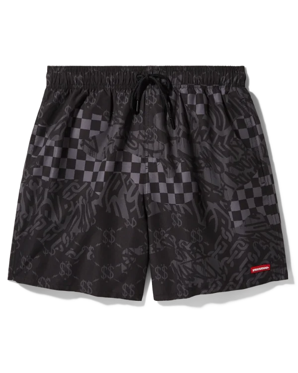 3AM CHECK SWIM SHORTS