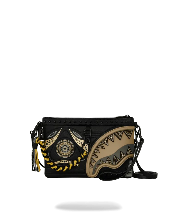 A.I. AFRICAN INTELLIGENCE SHARKS OF THE GOLD OCEAN CROSSOVER CLUTCH - SANDFLOWER COLLAB