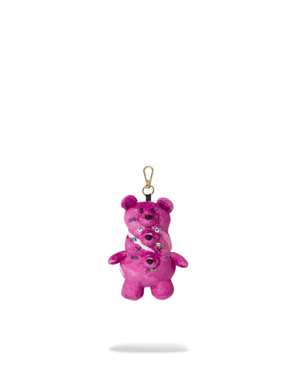 TRIPLE PINK BEAR KEYCHAIN