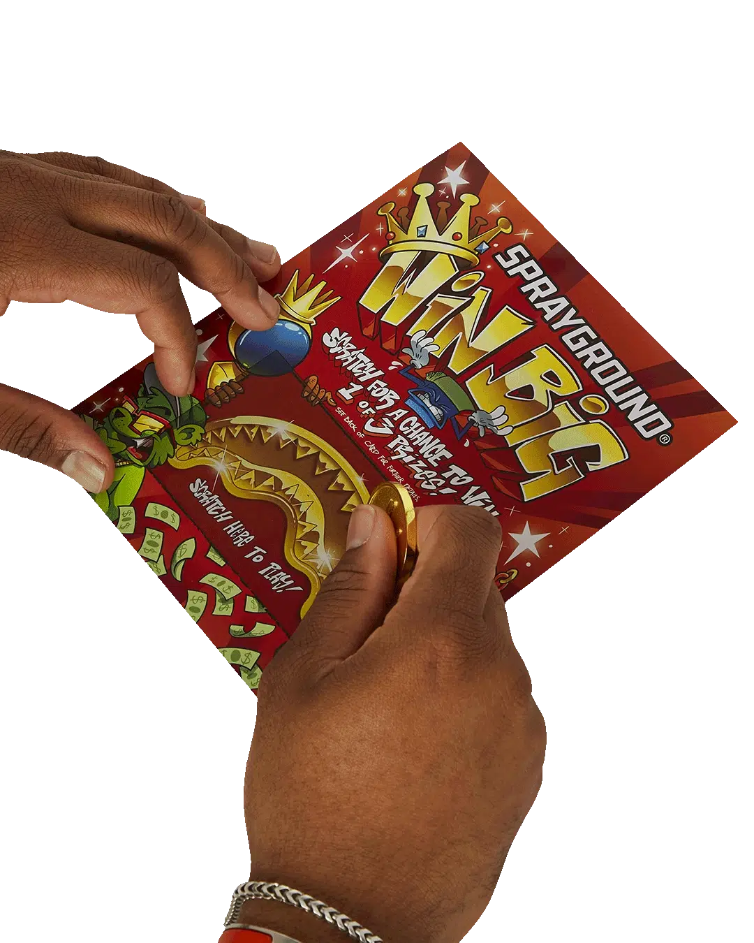 SPRAYGROUND SCRATCH OFF PLAYING CARD - WIN A BACKPACK. MONEYBEAR OR LUGGAGE!