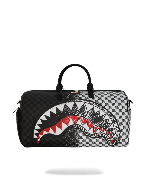 SCRIBBLE DRIBBLE CHECK DUFFLE