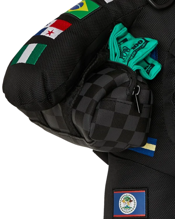 JAMES FIRST CLASS GLOBAL FLAGS MONEYBEAR BACKPACK