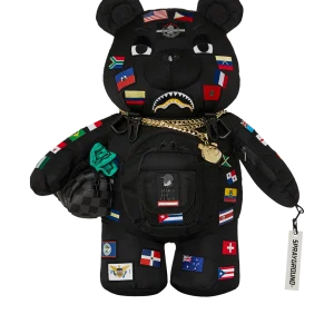 JAMES FIRST CLASS GLOBAL FLAGS MONEYBEAR BACKPACK