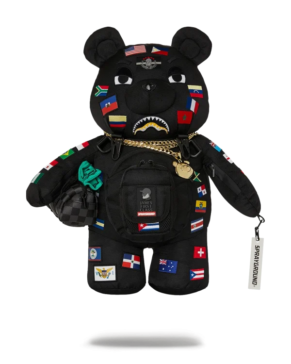 JAMES FIRST CLASS GLOBAL FLAGS MONEYBEAR BACKPACK