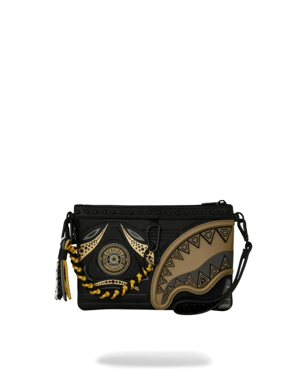 A.I. AFRICAN INTELLIGENCE SHARKS OF THE GOLD OCEAN CROSSOVER CLUTCH - SANDFLOWER COLLAB