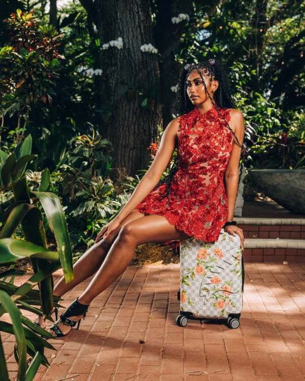 A.I. AFRICAN INTELLIGENCE ELEGANT ENERGY SHARKITECTURE CARRY-ON LUGGAGE - SANDFLOWER COLLAB
