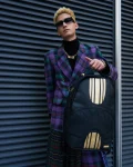 GOLD AND BLACK RACING STRIPES BACKPACK