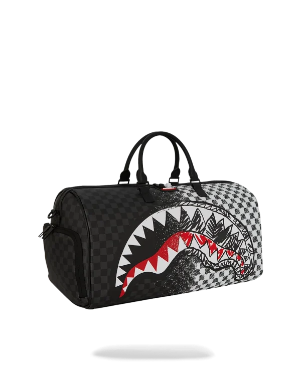 SCRIBBLE DRIBBLE CHECK DUFFLE