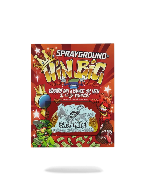 SPRAYGROUND SCRATCH OFF PLAYING CARD - WIN A BACKPACK. MONEYBEAR OR LUGGAGE!